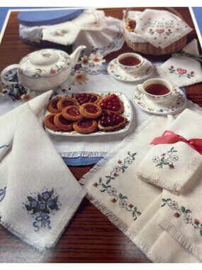 Tea For Two Cross Stitch Pattern Book By Sue Hillis Vintage Embroidery Designs